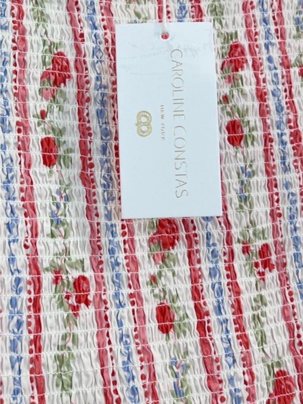 Caroline Constas ❤️ Pomegranate Stripe Print Smocked Nap Dress. Small - Picture 4 of 6